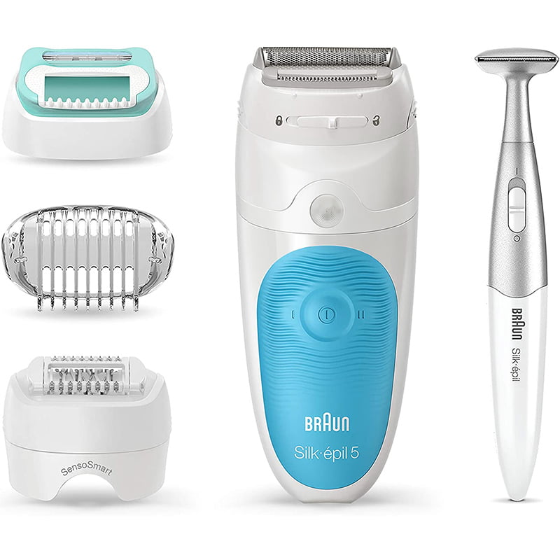 Braun Silk-Epil 5 Power 5780 Epilator with 7 Extras Including a Shaver Head  and a Trimmer Cap : : Health & Personal Care